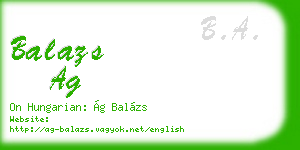 balazs ag business card